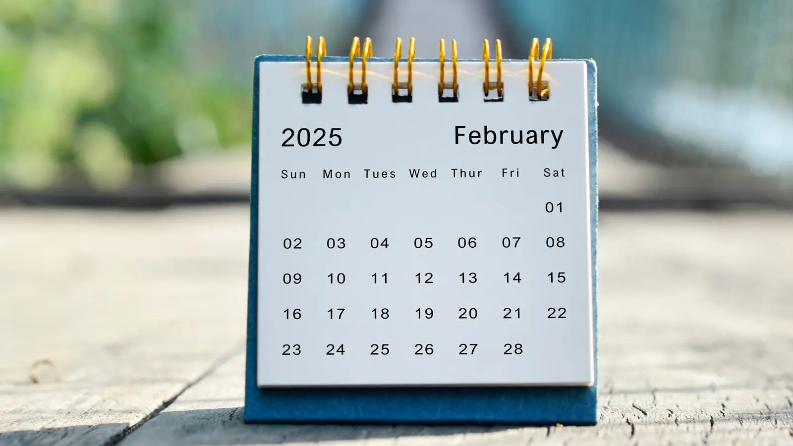 Kalender zeigt den Jahresbeginn 2025