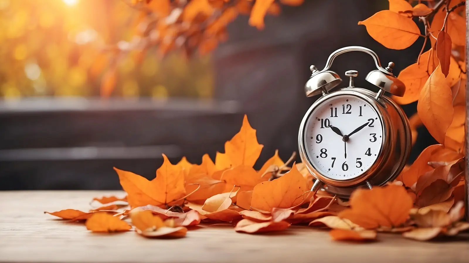 Uhr zeigt 2 Uhr nachts zur Zeitumstellung im Herbst